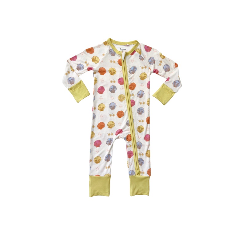 Seashell Zipper Romper|0-3M|3-6M|6-9M|9-12M|12-18M|18-24M