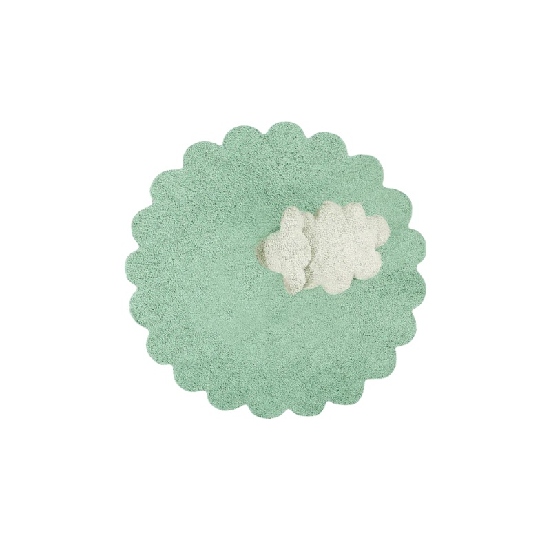 WASHABLE RUG PUFFY SHEEP|140 cm|Tropical green