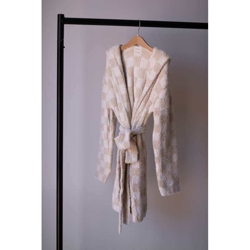 Adult Robe | Cream Checkerboard