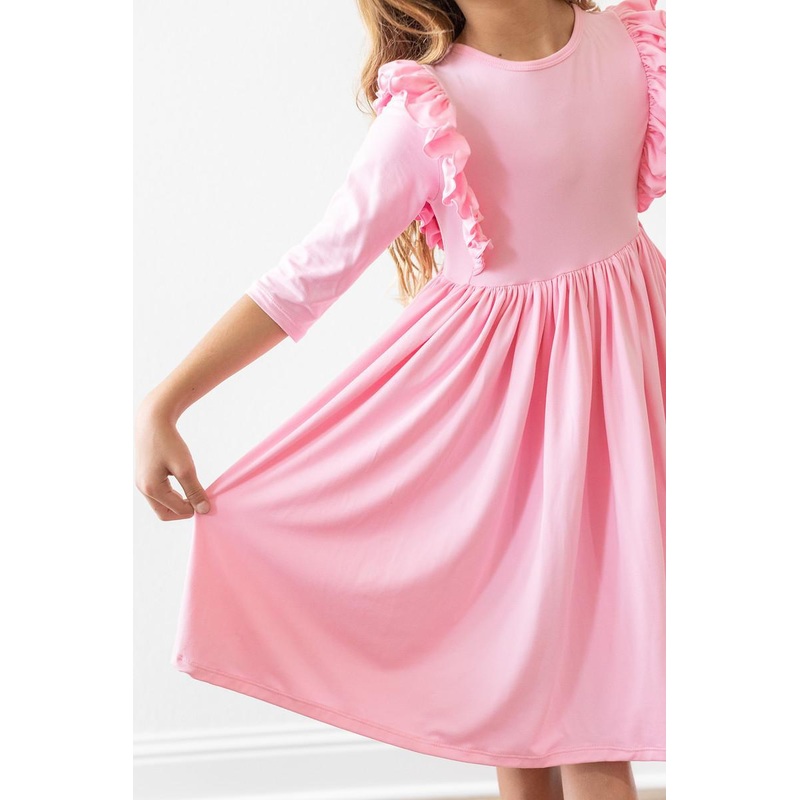 Bubblegum Pink Ruffle Twirl Dress