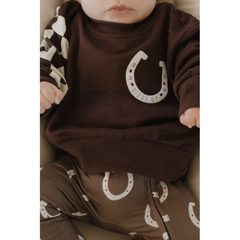 Child Sweatshirt | Giddy Up|0-3 Months|3-6 Months|6-12 Months|12-18 Months|18-24 Months|2/3 Years|4/5 Years|6/7 Years|8/9 Years|10/12 Years