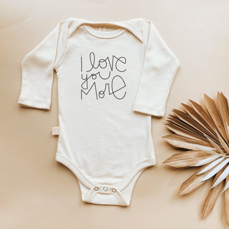I Love You More – Long Sleeve Organic Baby Bodysuit