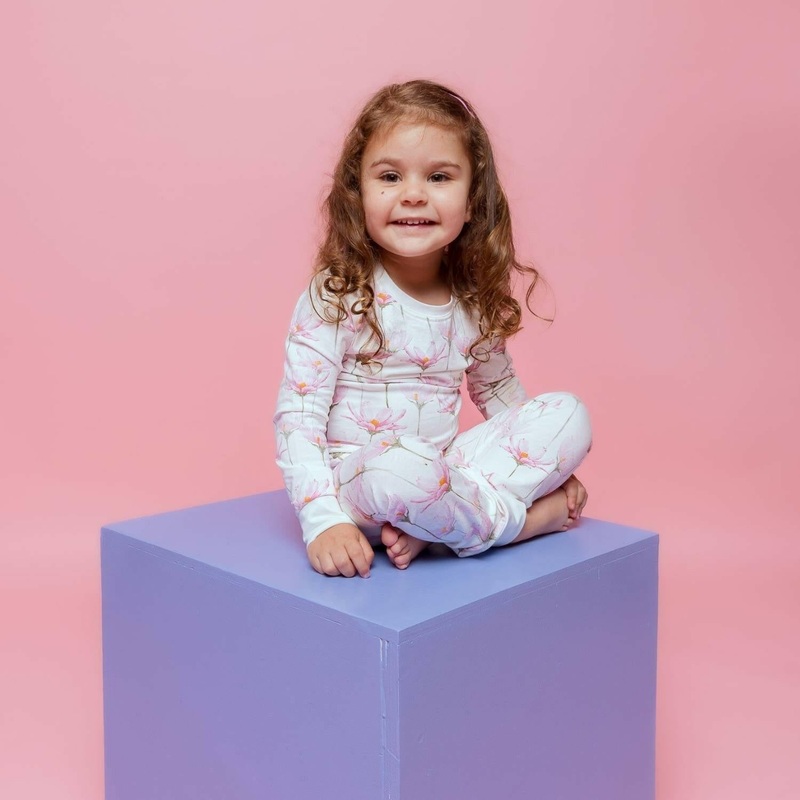 Kids Pajamas – Pink Petals|12-18 Months|18-24 Months|2T|3T|4T|5|6|7|8