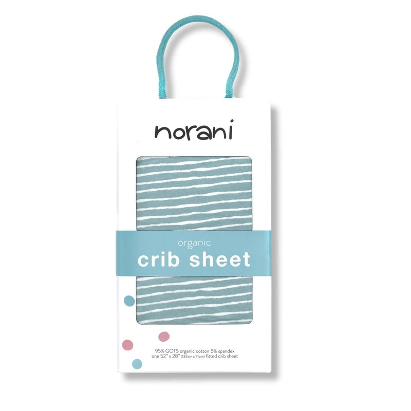Organic Crib Sheet – Green Stripes