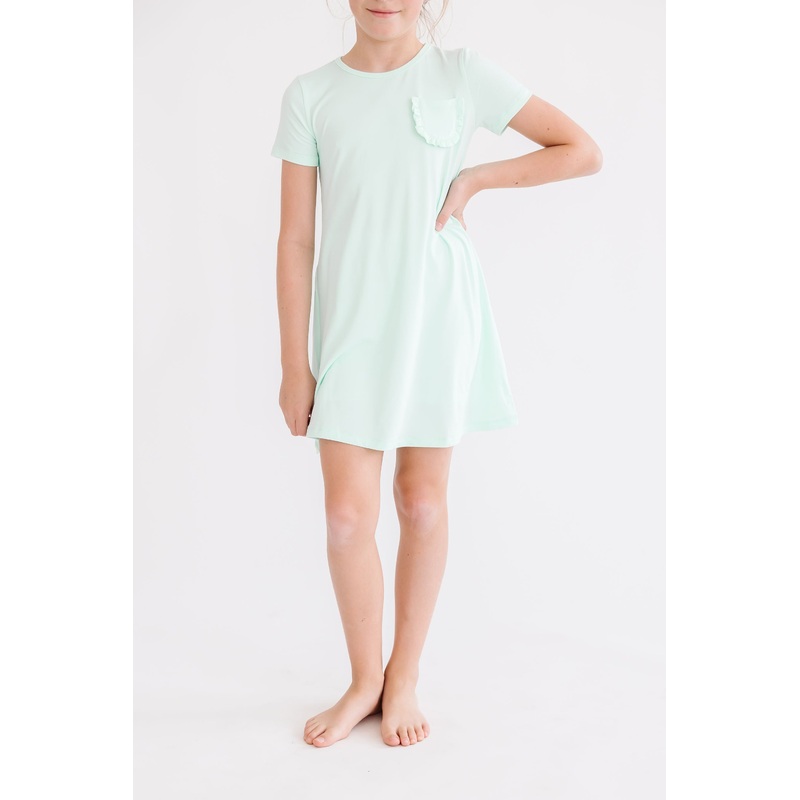 Pastel Green T-Shirt Dress|6-12M|12-24M|2T|3T|4T|5/6|7/8|9/10