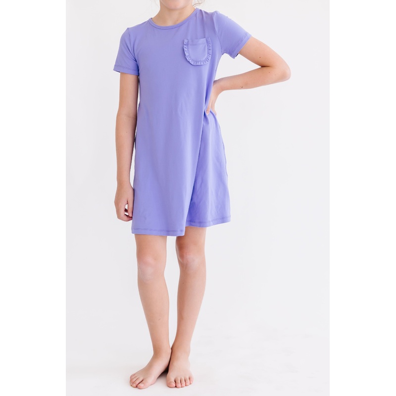 Periwinkle T-Shirt Dress|6-12M|12-24M|2T|3T|4T|5/6|7/8|9/10