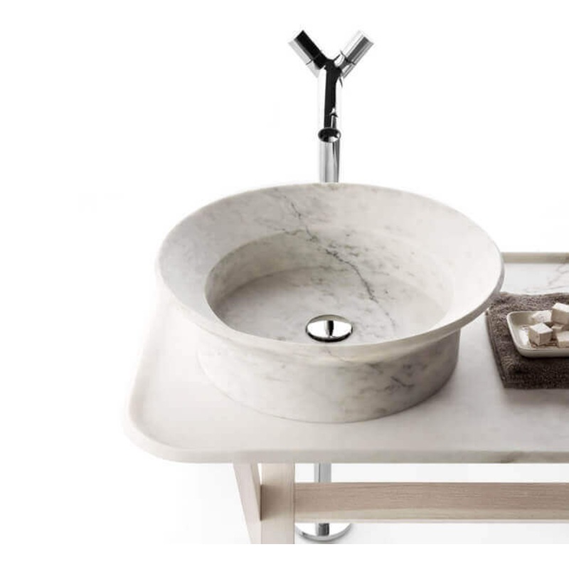 Special Design Marble Above Vanity Bathroom Vessel Sink Polished (D)20 (H)6