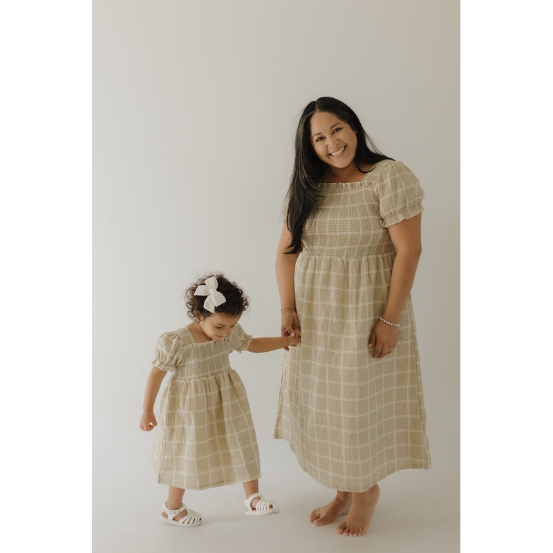 Women’s Short Sleeve Muslin Dress | Linen Grid