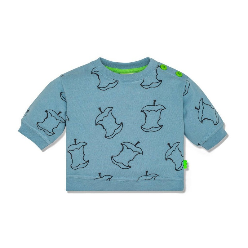 Apples Baby Summer Sweatshirt|3/6M|6/12M|12/18M|18/24M|Slate Blue/Apple