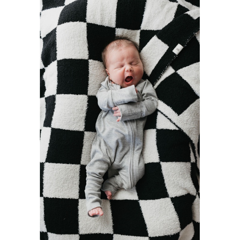 Bamboo Zip Pajamas | Ribbed Grey