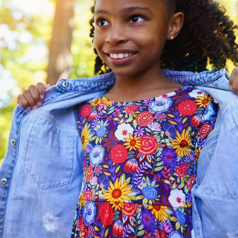 Funky Floral Half Sleeve Skater Dress