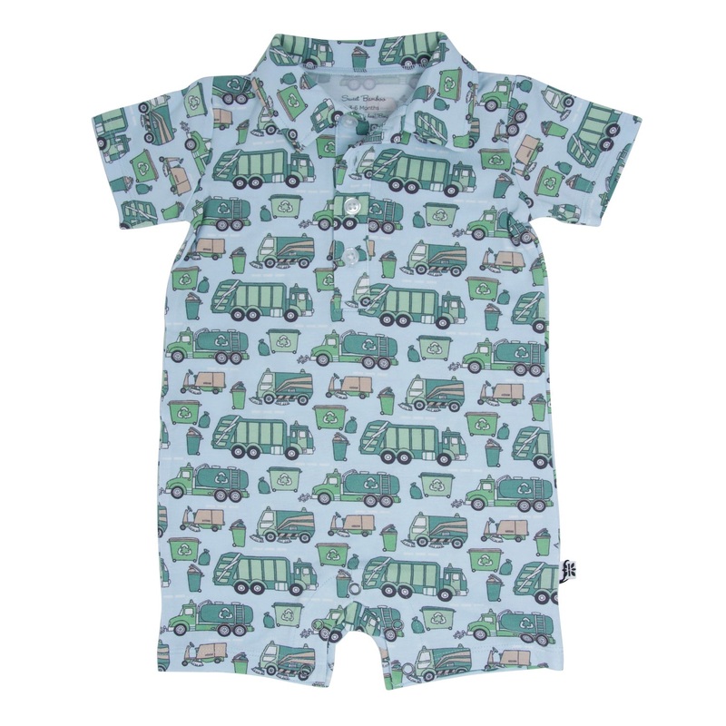 Garbage Trucks Recycle Polo Romper