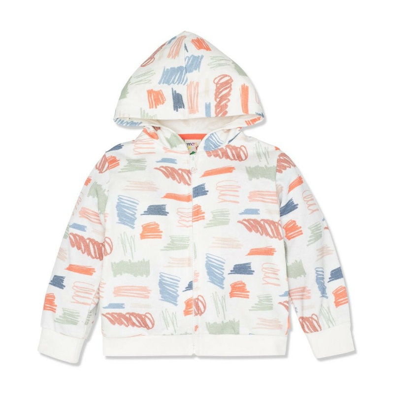 Scribble Kid Zip-Up Hoodie|2Y|3Y|4Y|5Y|6Y|8Y|10Y|Natural/Scribble