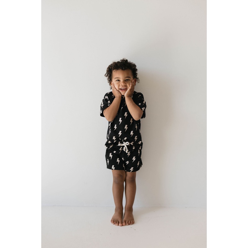 Short Set | Black Lightning|0-3 Months|3-6 Months|6-12 Months|12-18 Months|18-24 Months|2/3 Years|4/5 Years|6/7 Years|8/9 Years