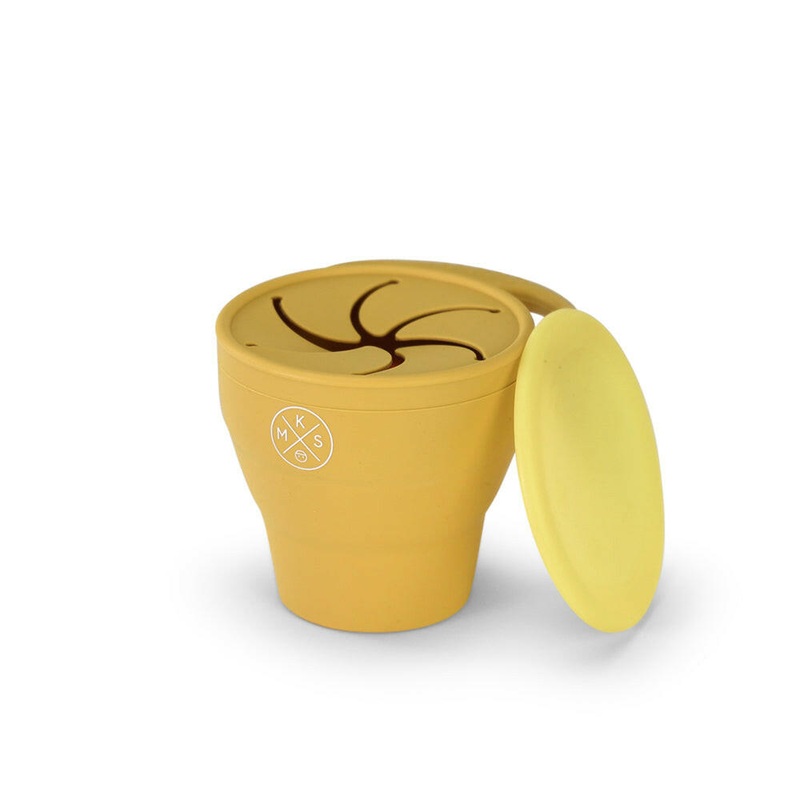 Collapsible Silicone Snack Cup – Mustard
