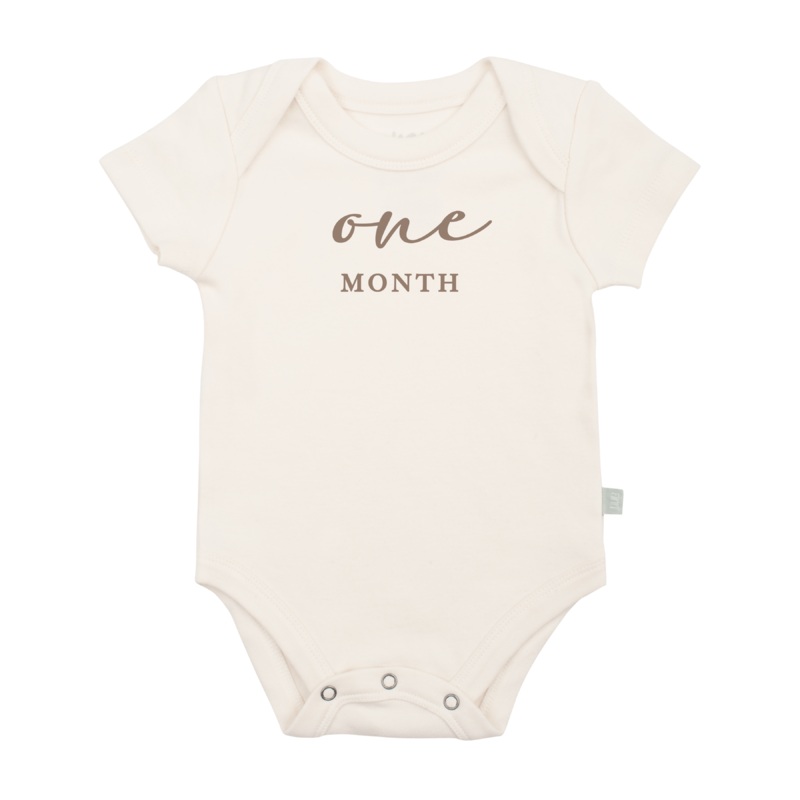 graphic bodysuit | one month milestone taupe