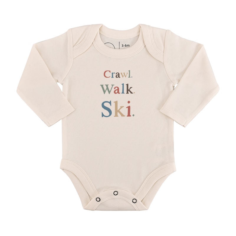 long sleeve graphic bodysuit | crawl walk ski