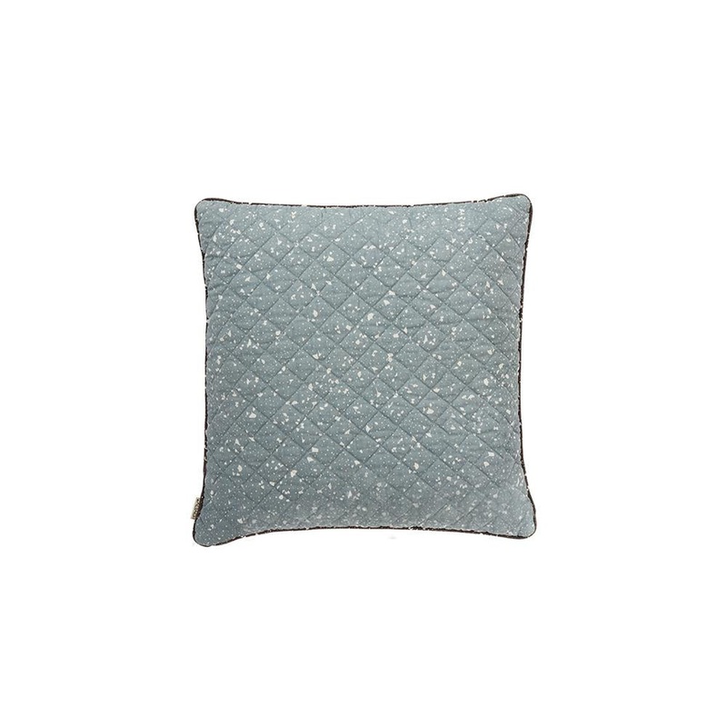Quilted Aya Cushion – Caramel / Blue