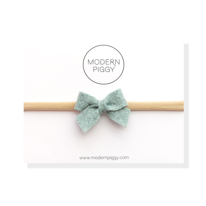 Robin Egg | Felt Baby Bow|Alligator Clip|Nylon Headband