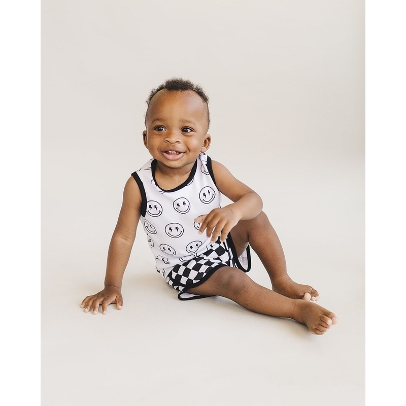 Tank & Shorts Set | Checkered Smiley