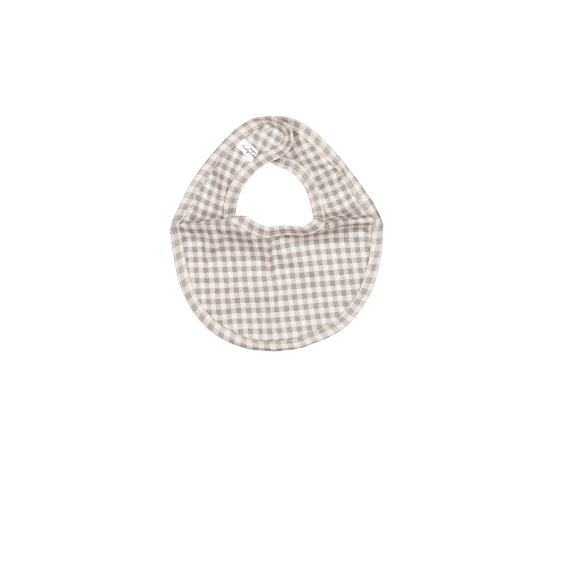 The Printed Bib – Taupe Gingham