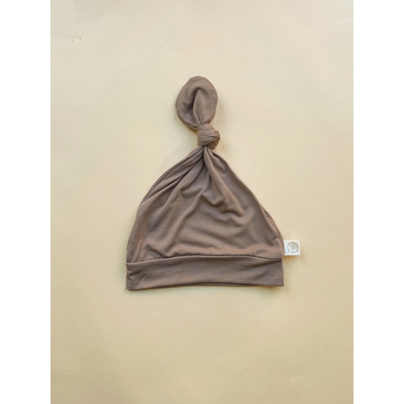 Top Knot Hat | Mocha | Bamboo|0-6M
