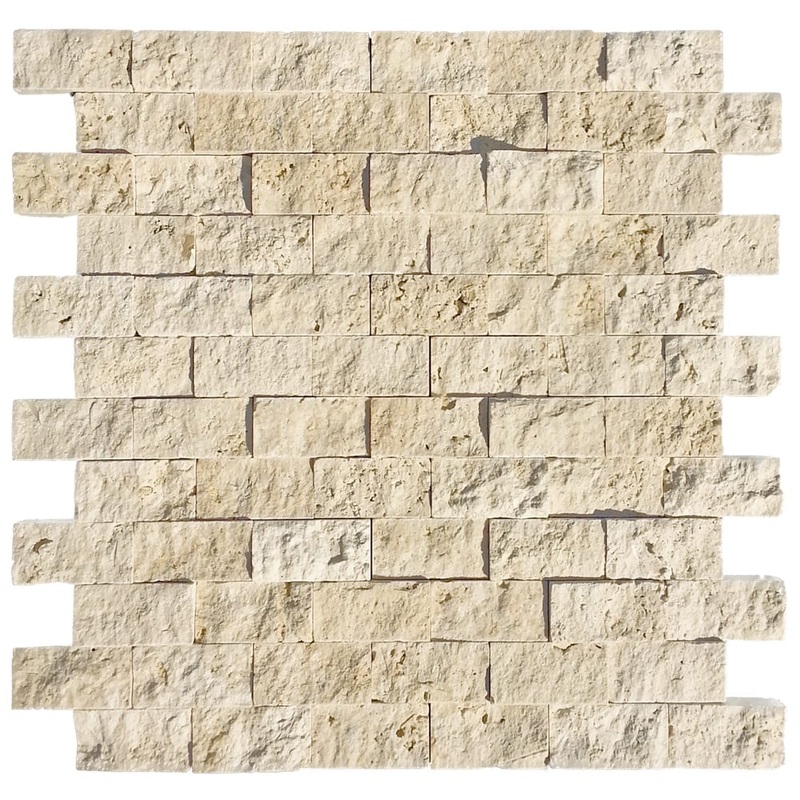 Travertine Classic Beige Split Face Mosaic Floor and Wall Tile – Livfloors Collection