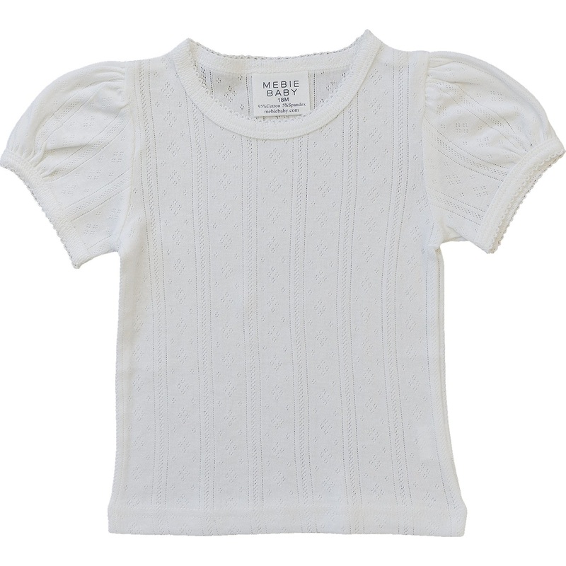 White Pointelle Tee|12-18|2T|3T|4T|5T|6Y|7Y
