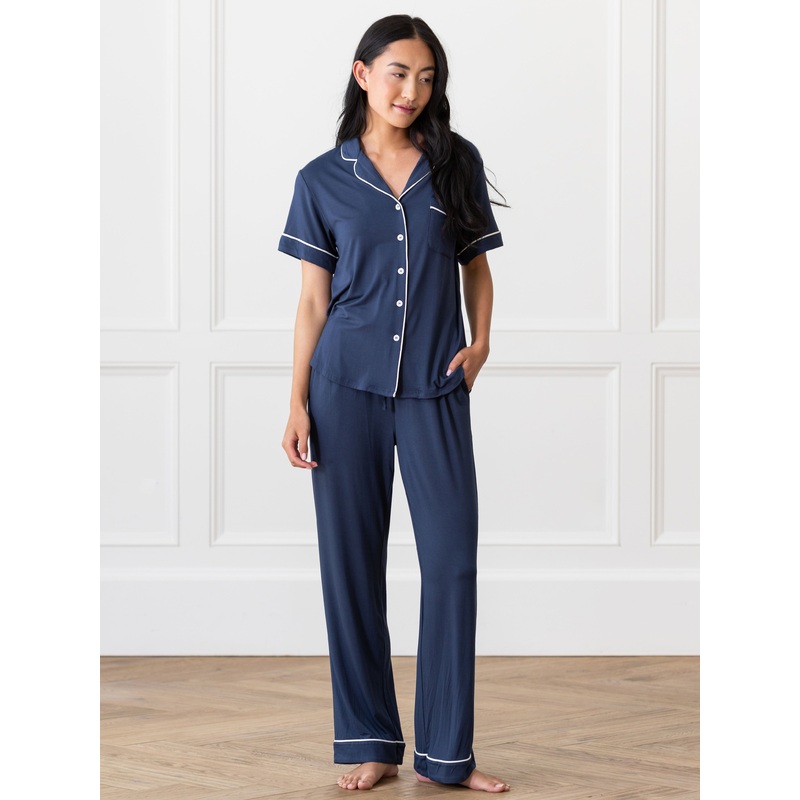 Women’s Bamboo Stretch-Knit Short Sleeve & Pant Pajama Set
