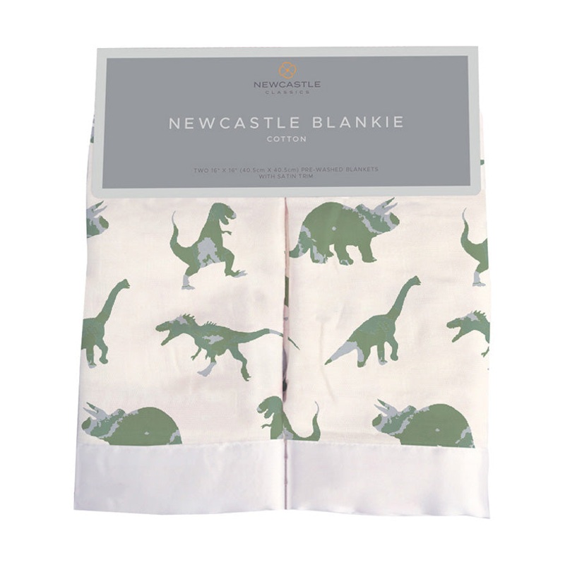 Granite Green Dinosaurs Cotton Newcastle Blankie