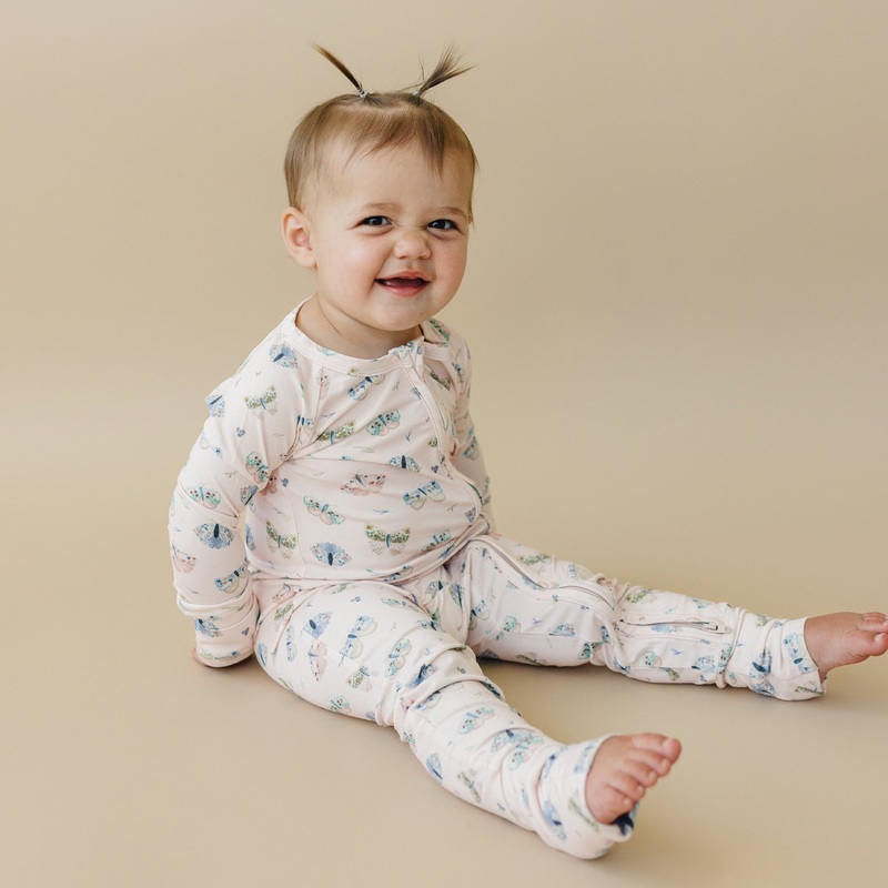 Luna Moths Bamboo Zippy Romper