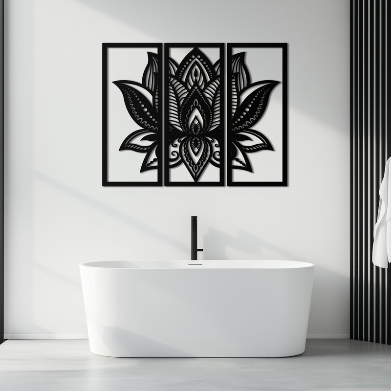 Mandala Lotus Metal Wall Art – Elegant & Spiritual Home Decor – KAF148