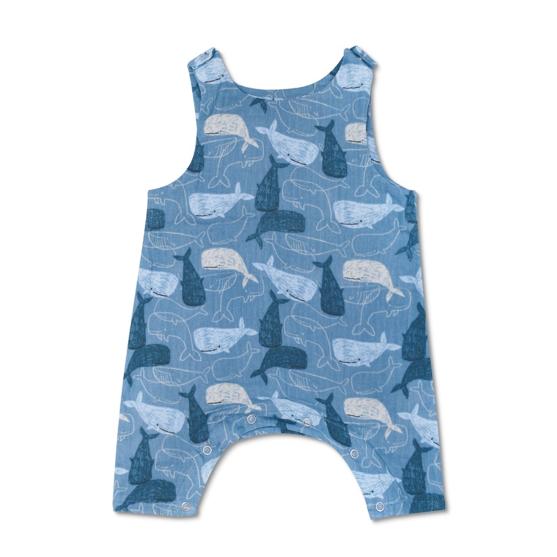 Muslin Jumpsuit – Whale Tales|3-6 mo.|6-12 mo.|12-18 mo.|18-24 mo.|2T|3T|4T|Whale Tales