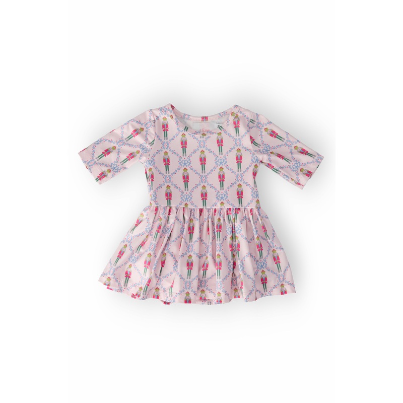 Pink Nutcracker 3/4 Sleeve Twirl Bodysuit