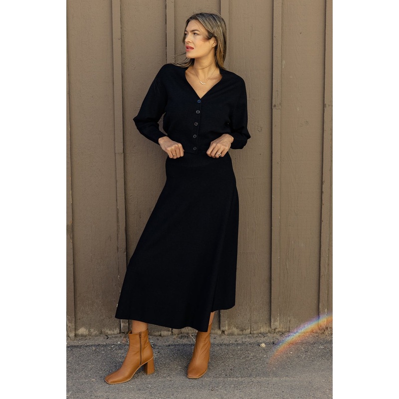 The Seraphina Knit Skirt|Black|S|M|L