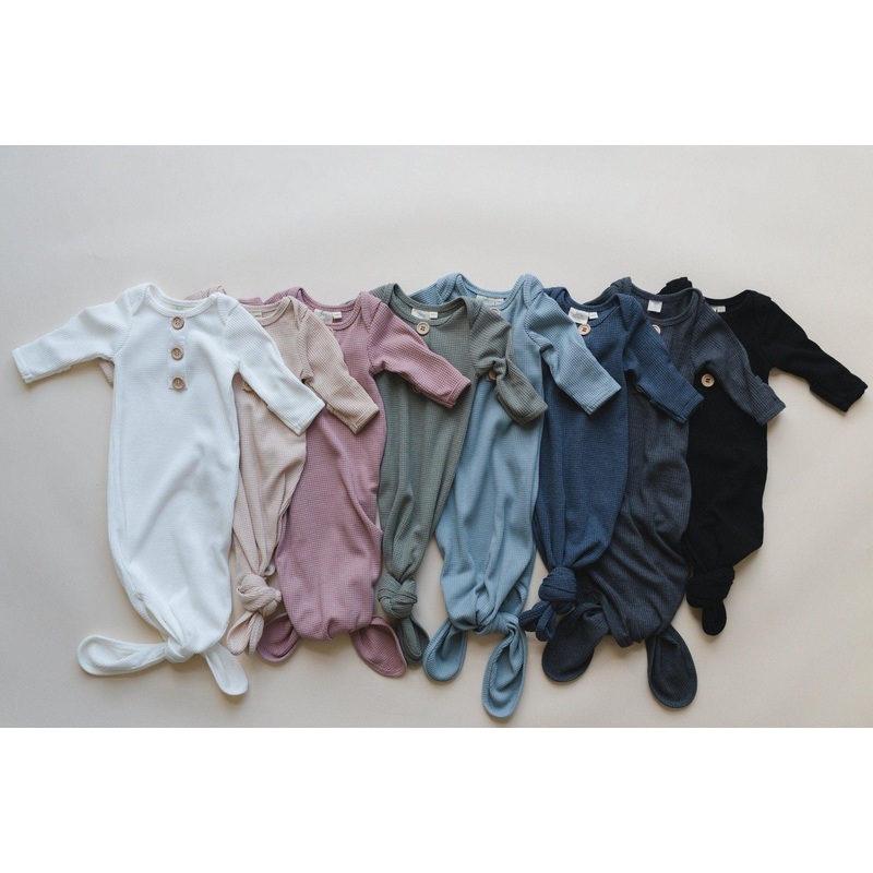 Waffle Knotted Baby Gown – more colors