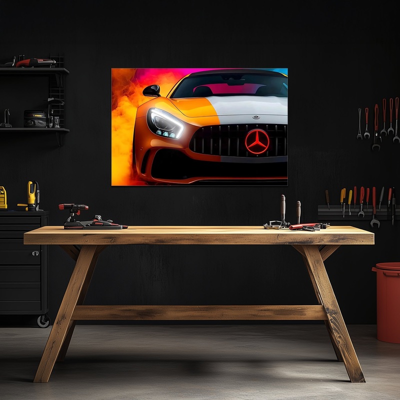 AMG Car light up sign, Car neon light sign, Car wall art lighted, Car led wall decor, Car led sign, Garage neon sign, Neon painting art For Man – UvCar06