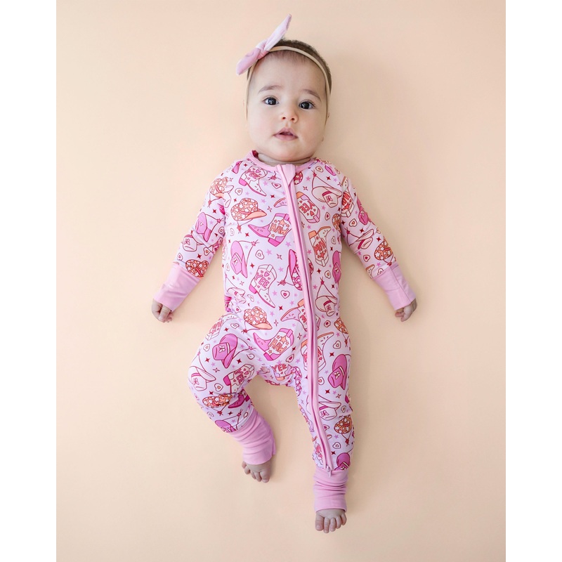 Bamboo Zip Romper | Cowgirl|0-3M|3-6M|6-12M|12-18M|18-24M