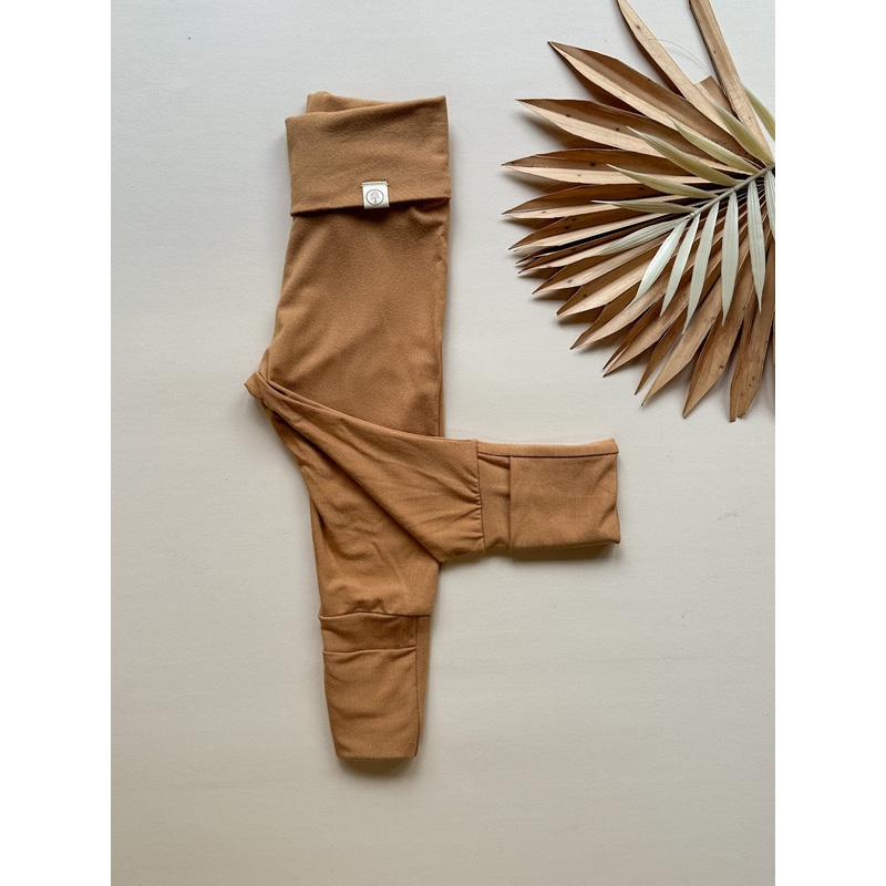 Fold Over Footie Leggings | Clay | Luxury Bamboo