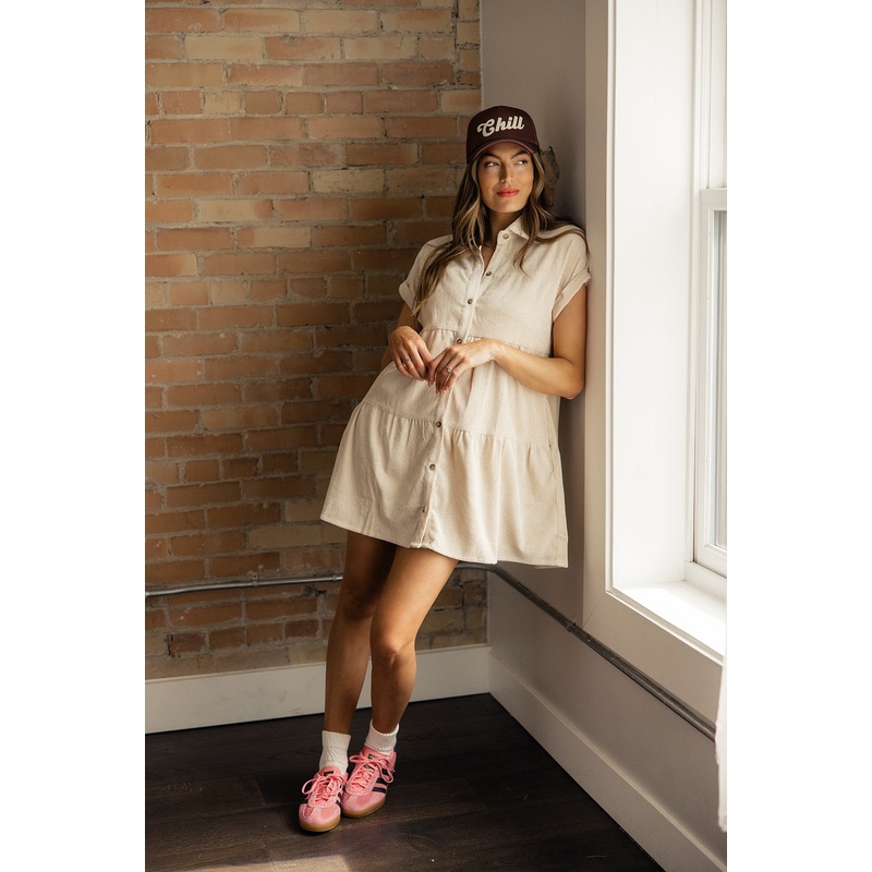 Greatest Loves Corduroy Tiered Mini Dress