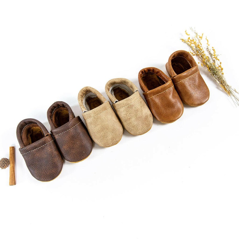 Latte, Sable Leather LOAFERS Shoes Baby and Toddler