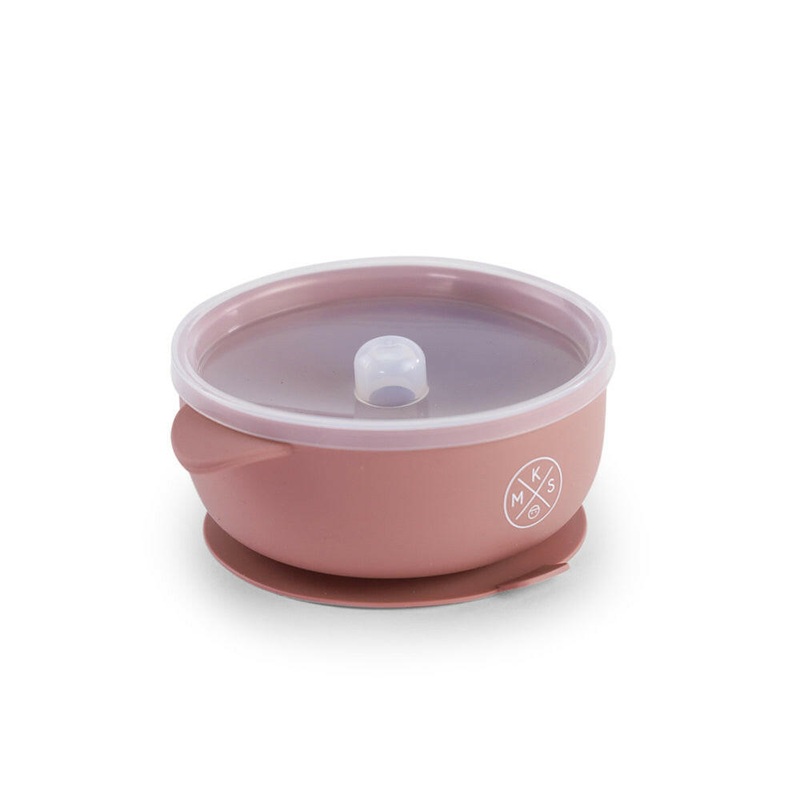 Silicone Bowl with lid – Dusty Pink