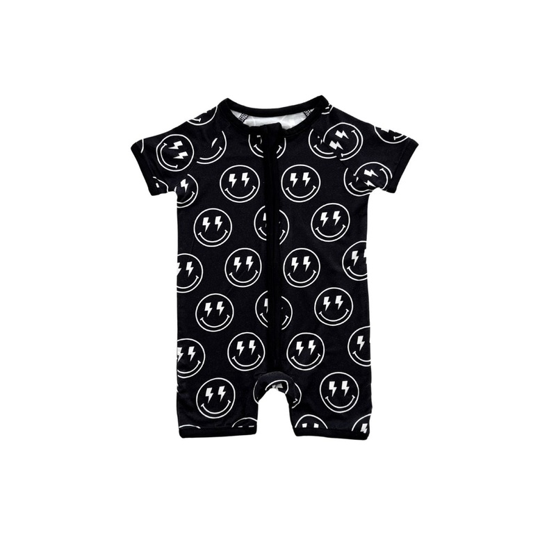 Bamboo Shorty Romper | Electric Smiley