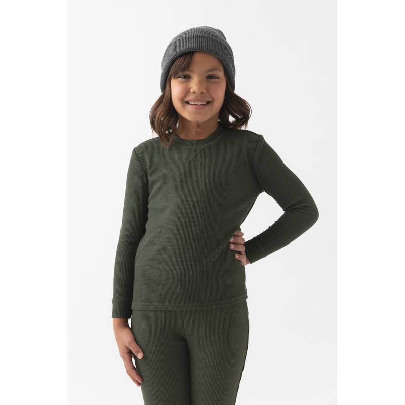 Children’s Bamboo Waffle Knit Base Layer Long Sleeve