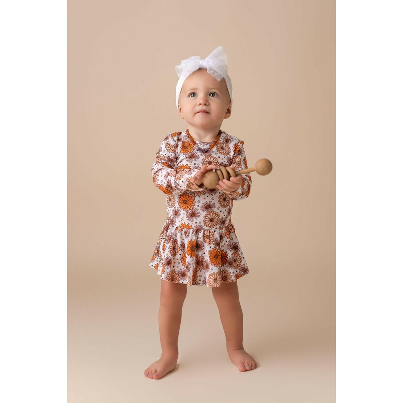 Fall Floral Twirl Bodysuit|0-3m|3-6m|6-12m|12-18m|18-24m|2T|3T