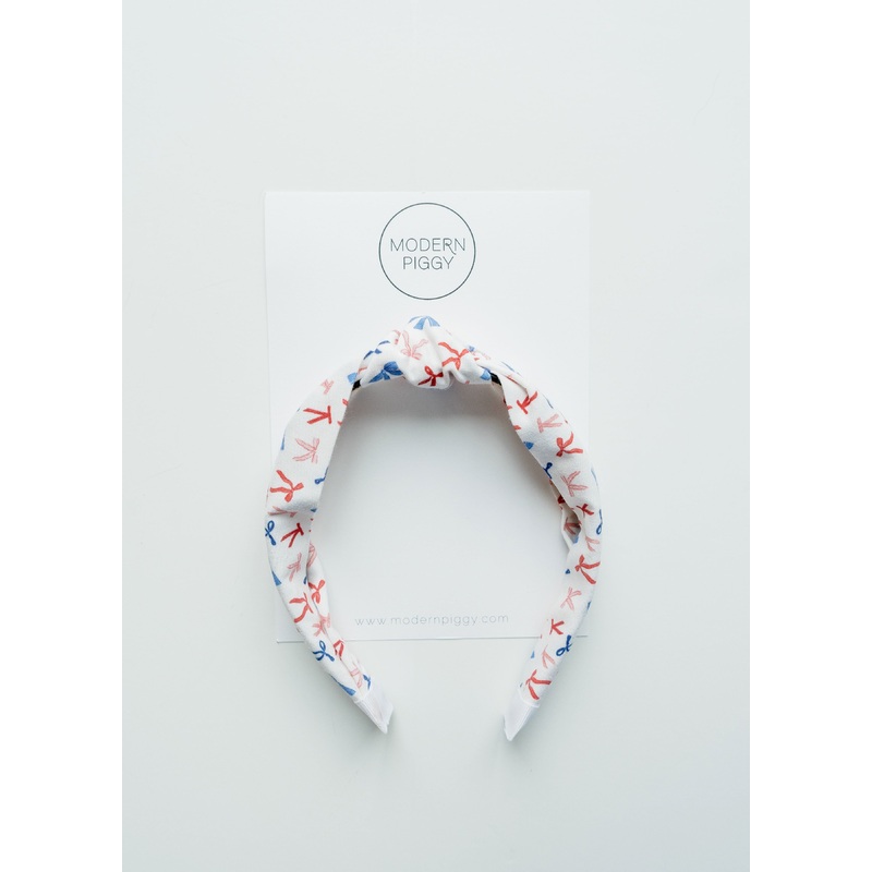 Red White and Bow | Knotted Headband