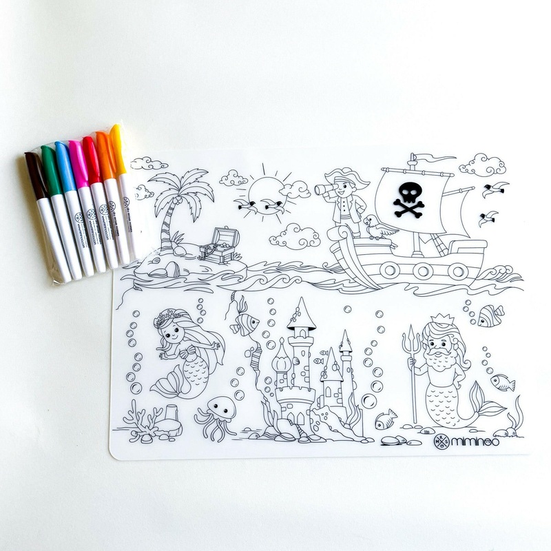 Silicone Reusable Coloring Tablemat Set – Atlantis
