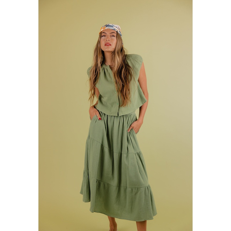 Tilly Tiered Skirt|OliveDrab|S|M|L|XL