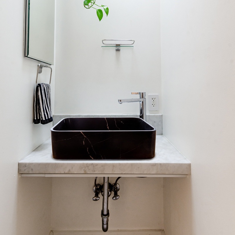 Toros Black Marble Above Vanity Rectangular Bathroom Sink Polished (W)13.5 (L)21.5 (H)6