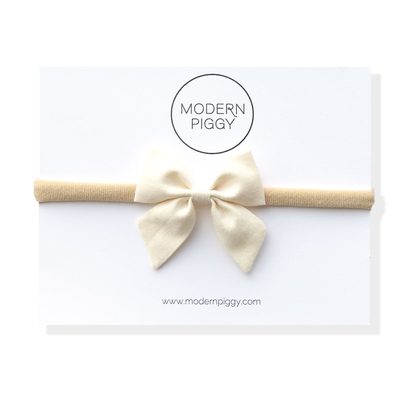 Whisper | Mini Piggy Bow|Alligator Clip|Nylon Headband